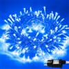 Erwawee Luci Albero di Natale da Esterno Interno, 13M 100 LEDs Catene Luminose Decorazioni Natalizie Spina con 8 modalità Impermeabile, Filo Trasparente Luci Stringa per Halloween,Casa,Festa,Giardino,Blu
