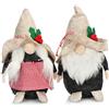 com-four® 2x Figura Premium di Gnomi di Natale per Decorazioni Natalizie | Figure Scandinave come Decorazioni Invernali - Coppia di Gnomi come Addobbo