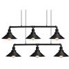 LEDSone Lampadario a sospensione con 3 luci, corda e carrucola, tubo dell'acqua in metallo, regolabile, industriale, rustico, da fattoria, vintage, per cucina (Black)
