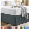 Utopia Bedding Mantovana per letto singolo, morbida balza a quattro pieghe, facile da montare con un'altezza di 38 cm, qualità alberghiera, resistente al restringimento e allo sbiadimento (grigio)