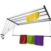 KADAX Stendino per biancheria da soffitto 6x140cm, superficie di asciugatura 8,4m, stendibiancheria salvaspazio a montaggio a soffitto, stendibiancheria per il soffitto, stendino da soffitto in