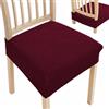 Ystyle Coprisedie Elasticizzato Universale 4 Pezzi, Bordeaux | Fodere per Cuscini Sedie Cucina senza Schienale, Removibili Lavabili Antimacchia Resistente, Soggiorno Hotel Ristorante