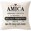 Bommex Amica Fodere per cuscini da Donna Regalo di compleanno o di Natale | regalo di amicizia per una donna, regalo divertente, regalo per la migliore amica, fodere per cuscini dedicate all'amicizia