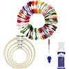 REBECCAGIBSON Kit Ricamo Completo 50 Matasse Fili Colorati,Set Punto Croce Fai da Te con 4 Telai in Bambù, 10 Aghi, Bobine, Infila-Ago e Scucitore,Hobby Creativo per Principianti ed Esperti,Regalo Artigianale