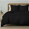 Utopia Bedding Utopia Set di biancheria da letto in microfibra da 3 pezzi - Include 1 copripiumino 240 x 220 cm con cerniera di sicurezza e 2 federe 65 x 65 cm con chiusura a busta (Nero)