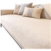 Generic Copridivano in misto cotone e lino, 1 pezzo, protezione antiscivolo con retro in silicone, lavabile, per divano a 2/3 posti, divano ad angolo, chaise longue e poltrona (beige, 110 x 210 cm)