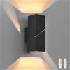 YindaLux 8W Lampada da Parete per Interni, Applique Led Su e Giù con Lampadina G9 Sostituibile, 2700K Nera Luce da Parete con Fessura di Luce, Illuminazione in Alluminio per Soggiorno, Corridoio