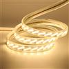 KISUFU 15m Striscia LED COB Flessibile 220V, ad alta Luminoso Striscia, IP65 Impermeabile, Nastri LED ad Alta Luminosità da 320 LED/m,Luce LED per Scaletta Tetto Cavi da Cucina Decorazione