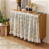 LXRHLIKG Tenda Sottolavello Cucina, Tenda per Scaffale, con Striscia Adesiva, Antipolvere, Nasconde il Disordine, Design a Pieghe, per Mobili senza Ante(60x120cm/23.6x47in)