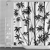 SDOTPMT 105x160cm Annata Bambù Tenda da Doccia e Bagno - Nero Bianco Astratto Foglia - Classico Pittura a China - per Vasca e Bambini - Poliestere Impermeabile con Ganci