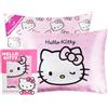 Hello Kitty Federa Raso Cuscino Capelli Benefici per la Pelle di Ragazze Adolescenti Donna 48x66cm Kawaii Decori Camera da Letto, Idee Regalo