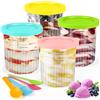 Diealles Shine Set di 4 contenitori per gelato per ninja gelato con coperchi, riutilizzabili vaso creami Deluxe per Ninja Gelatiere NC500 NC501, lavabili in lavastoviglie