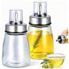 Zourglow Set di 2 Bottiglie per Olio e Aceto 160 ml in Vetro | Antigoccia Oliera con Beccuccio e Scala, Bottiglia Dispenser per Olio per Cucina, BBQ, Cottura, Grigliate e Campeggio, Bianco