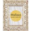 Wallazz Cornice Portafoto in Legno Pregiato - Made in Italy - Vetro Sintetico Infrangibile Crilex - Cornice per Tela - Design Italiano e Qualità Artigianale,35x50cm Foglia Argento