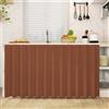 Odot Tenda per Mobile Sottolavello Cucina, Tende Corta Sotto Il Lavandino Cotone e Lino Tinta Unita Autoadesiva Fibbia in Nylon per Antipolvere Ombreggiatura (Color caramello,W 120cm H 80cm)