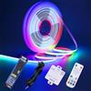 GOMING 24V 10M WS2811 RGB Neon COB Striscia LED IP67 Impermeabile 576LEDs/M | Indirizzabile con Bluetooth Musica App Controller e Alimentatore 16W/M Flessibile Nastri LED Autoadesiva per Arredamento Casa