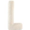 TexLom Cuscino a Forma di Lettera Alfabeto - Iniziale in Morbido Peluche dalla A alla Z - Cuscino Arredo Decorativo per Camera, Letto e Divano - Colore Panna, Effetto Velluto Soft Touch (L)