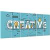 ConKrea Quadro su Tela Canvas - INTELAIATO - Pronto da Appendere - Motivazionale - Idee Idea Psicologia - Marketing - 190x70cm (cod.2240)