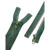 Erlif 2 cerniere lampo in plastica, 5 mm, divisibili, per giacche, verde scuro, 60 cm