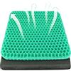 wiksite Cuscino per seduta in gel, morbido cuscino a nido d'ape, doppio spessore, con rivestimento in tessuto, cuscino rinfrescante ed ergonomico, per sedia da ufficio, sedia a rotelle e sedili auto, 42 x 37
