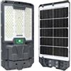 Generico Lampione Solare LED 1000W Trifacciale, 252 LED SMD con Ottiche a Perla, Batteria LiFePO4 30.000mAh, Sensore Movimento PIR, IP65 Impermeabile, Staffa Inclusa