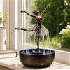 Generic Fontana a cascata di ballerina, scultura artistica di ballerina con gonna d'acqua fluente, sollievo dallo stress per la decorazione di casa e ufficio, elegante fontana da tavolo con ballerina