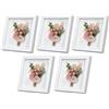 EUGAD Set di 5 Cornice 3D per Foto da Muro Cornici 20x20cm per Oggetti Fino a 1,5cm, Cornici Fotografiche Multiple da Tavolo Portafoto Sospeso in Legno Passepartout Incluso, Bianco