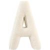 TexLom Cuscino a Forma di Lettera Alfabeto - Iniziale in Morbido Peluche dalla A alla Z - Cuscino Arredo Decorativo per Camera, Letto e Divano - Colore Panna, Effetto Velluto Soft Touch (A)