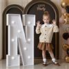 Mixifox 90cm Bianco Lettere Luminose Giganti, Lettera N | Decorazioni Compleanno, Decorazioni Festa Nozze Anniversario, Addobbi Compleanno 23 Pcs Accessory Set