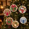 GSenhui 6 Pezzi Diamond Painting Pearl Art Decorazioni Natale in Legno DIY | Kit Pittura Diamante Adulti, 8cm Decorazioni Natalizie per Albero, Ornamenti Natalizi da Appendere per Albero di Natale
