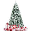 COSTWAY Albero di Natale Innevato 135/180/230 cm, Albero di Natale con 200/250/550 Luci LED Bianche Calde, 400/928/1346 Rami, Base in Metallo, Decorazione Natalizia per Casa e Negozio (180 cm)