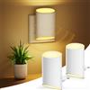 Suright Luce Notturna per Bambini con Spina, 2 Pezzi con Sensore di Movimento e Sensore di Luce, 3000K Bianco Caldo, Dimmerabile 1-100LM, per Cameretta, Corridoio, Scale