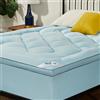 BEDLORE Coprimaterasso 160 x 200 cm trapuntato, sopra materasso morbido e traspirante, certificato Oeko-TEX, Mattress Topper per per berretto fino a 40 cm con elastico tutto intorno, blu