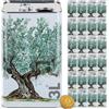 acquaverde | 24 Lattine per Olio di Oliva, Lattina Bianca con Serigrafia Albero di Ulivo, in Metallo, Contenitore Alimentare, Latta da 3 Litri con Tappo Ermetico e Maniglia