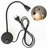 YNDD 3W Lampada da Lettura da Parete LED, Applique a Collo d'oca Flessibile, Luce da Muro Interno Bianco Caldo con Interruttore, Faretto da Lettura per Camera da Letto Soggiorno Sala Interna, Nero