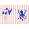 SALVADERO Set di 2 Poster Mare e Spiaggia - Decorazione da Parete Oceano | Stampa Artistica 250 g/m² Opaca, Senza Cornice (Octopus Pink, 42L x 30P cm)