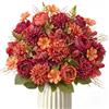 DEMIUKO 4 peonie artificiali crisantemo bordeaux autunno Deko | Fiori finti, ortensia finta, fiori di seta per vaso, centrotavola, festa di nozze, casa, cucina, decorazioni autunnali