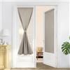 Deconovo Tende a Vetro 100% Oscuranti, 2 Pannelli, 55x130cm, Marrone Chiaro | Tende per Interni, Blackout con Tasca per Bastone, per Cucina, Camera da Letto, Ufficio e Porta Finestra