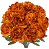 Fairblo 2 Bouquet di Peonie Finte Realistiche Fiori Finti Decorazioni Autunnali | Fiori Artificiali Arancioni di Seta Peonie Artificiali per Decorazioni Autunno Casa Cimitero Interno Giardino Ufficio