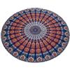 GURU SHOP Guru-Shop Scialle Mandala Indiano Rotondo, Copriletto Boho, Coperta da Picnic, Coperta da Spiaggia, Tovaglia Rotonda - Blu/Arancione, Cotone, Mandala Copriletti Asciugamani da Parete