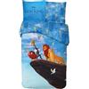 anemone Parure da letto con Re Leone Disney, 100% cotone, 140 x 200 cm, copripiumino + 1 federa 63 x 63 cm, 100% merce ufficiale - bambino adulto (A)