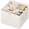 Lifewit Organizer Scarpe Armadio, Scatola Porta Scarpe Pieghevole per 12-16 Paia con Coperchio Trasparente, Contenitore con Divisori e Manici Rinforzati, 43 x 43 x 31 cm, Bianco