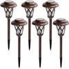 GIGALUMI Lampada Solare da Giardino a 6 pezzi Luce da percorso a LED per esterni Illuminazione ad alto lume Percorso luminoso