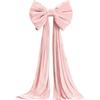 TDCuizent Grande fiocco in velluto per albero di Natale, 200 cm, decorazione (rosa | Morbido tessuto di flanella, texture lussuosa, elegante coda finale, dimensioni 200 x 40 cm, decorazione per albero