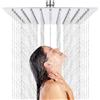 UKOFEW Soffione Doccia a Pioggia Quadrato 20x20cm - Acciaio Inox, Anticalcare, Alta Pressione - Fisso Con Silicone