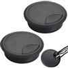 CANCYCC 2 passacavi da scrivania, 80 mm, passacavo nero, in plastica, passacavo da scrivania, ideale per la protezione dei cavi, canalina per cavi