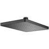 Bernstein Soffione doccia autopulente in ABS - D2517 - effetto pioggia - 25 x 17 cm - cromato o nero opaco, Colore:Nero (opaco)