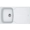 Franke - Lavello ad una vasca con gocciolatoio AZG 611-86 finitura bianco da 86x50cm