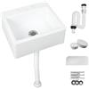 mistybabes Lavabo sospeso, bianco, 40 x 20 x 11 cm, con tubo dell'acqua (33,5 x 29 x 13 cm)