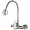 HomeLava Rubinetto Cucina a Muro con Spruzzatore a 2 Funzioni, Miscelatore Monocomando per Cucina con Beccuccio Flessibile, Acciaio inossidabile, Spazzolato